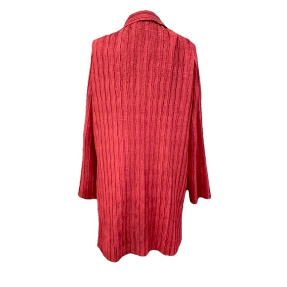 CHICOS TRAVELERS EMILIANA EVENING JACKET RED LARGE CRUSHED OPEN HOLIDAY FESTIVE - Picture 6 of 11